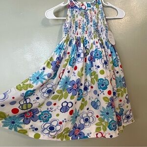 Sarah Louise England Girls Floral Lined Boho Perl’s Sleeveless Dress Size 4 NWT